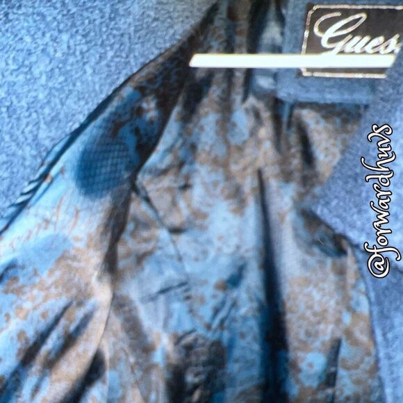 Guess Wool Blend Teal Colored Pea Coat Size Large - Picture 8 of 13